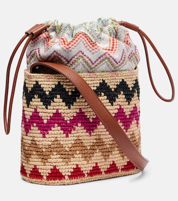 M号Zigzag锯齿图案酒椰叶纤维水桶包 | Missoni