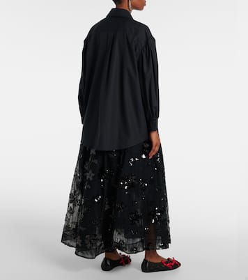 Camicia in cotone con applicazioni floreali | Simone Rocha