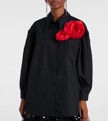 Camicia in cotone con applicazioni floreali | Simone Rocha