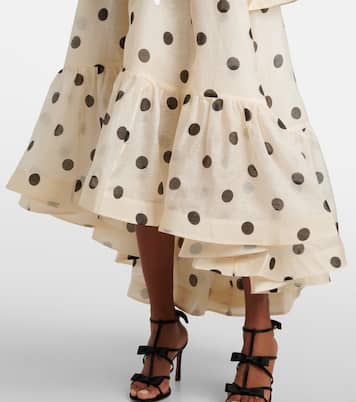 Gonna lunga Crush in lino e seta a pois | Zimmermann