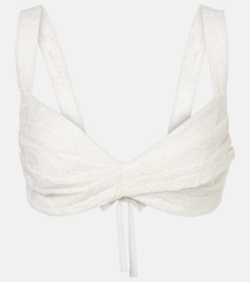 Brassière Crush Embroidered en lin | Zimmermann