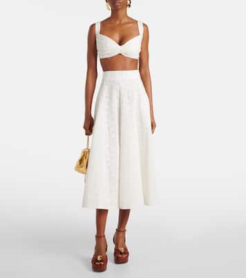 Brassière Crush Embroidered en lin | Zimmermann