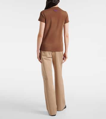 T-shirt in jersey di cotone con logo | Prada