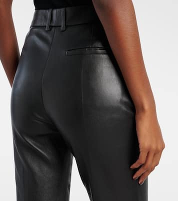Pantaloni flared Tarifa in pelle a vita media | Joseph