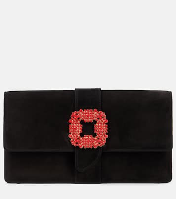 Pochette Capri en daim à ornements | Manolo Blahnik