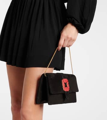 Pochette Capri en daim à ornements | Manolo Blahnik