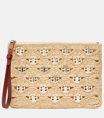 Embellished raffia clutch | Rabanne