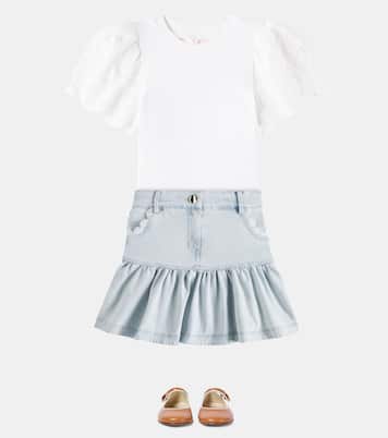 Gonna in denim con pizzo | Petite Amalie  