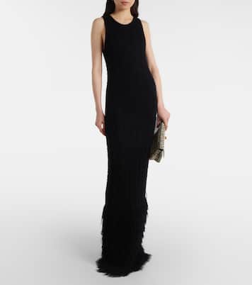 Abito lungo Fiore in seta e cashmere | Khaite