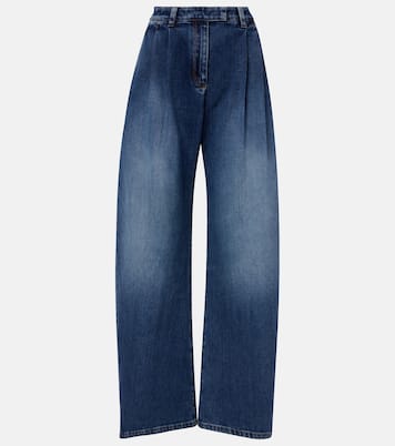 Jeans a gamba larga a vita media | Brunello Cucinelli