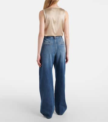 Jeans a gamba larga a vita media | Brunello Cucinelli