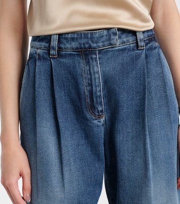Jeans a gamba larga a vita media | Brunello Cucinelli