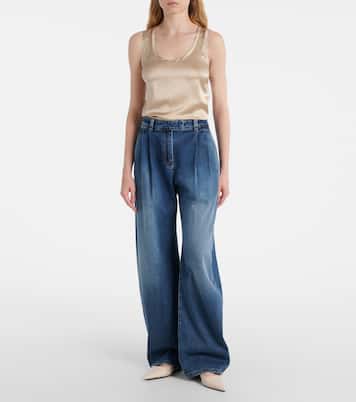 Jeans a gamba larga a vita media | Brunello Cucinelli