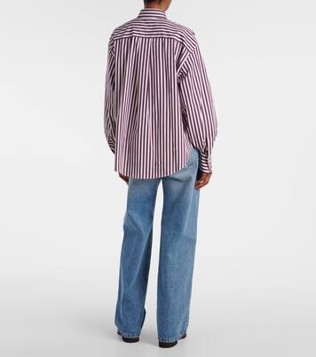 Camicia in popeline di cotone a righe | Brunello Cucinelli