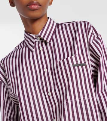 Camicia in popeline di cotone a righe | Brunello Cucinelli