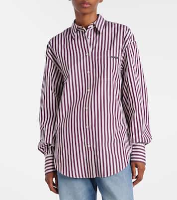 Camicia in popeline di cotone a righe | Brunello Cucinelli