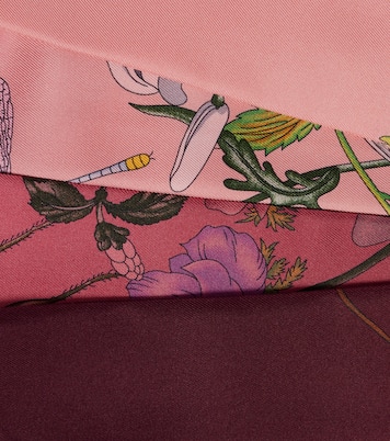 Foulard in seta con stampa floreale | Gucci