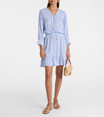 La Croisette printed shirred minidress | Heidi Klein
