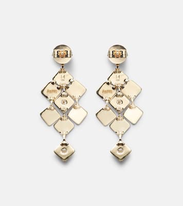 Tile Temple 18kt gold drop earrings with diamonds | Ileana Makri