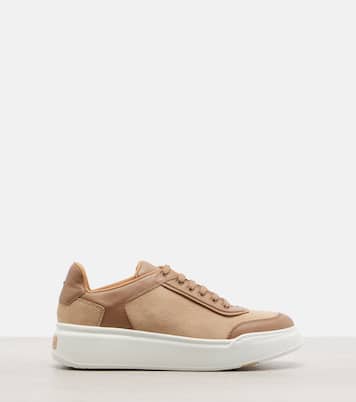 Maxisuede leather-trimmed sneakers | Max Mara