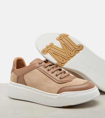 Maxisuede leather-trimmed sneakers | Max Mara