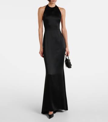 Open-back crêpe and satin gown | Givenchy