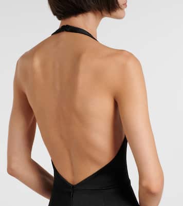 Open-back crêpe and satin gown | Givenchy