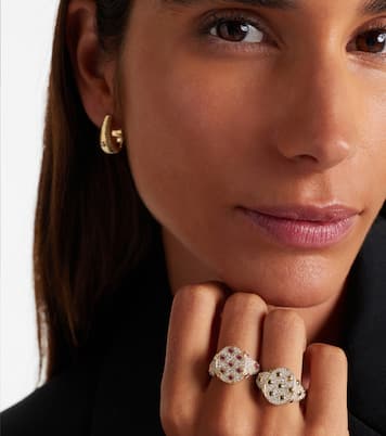 9kt gold ring with grey diamonds and tsavorites | Yvonne Léon