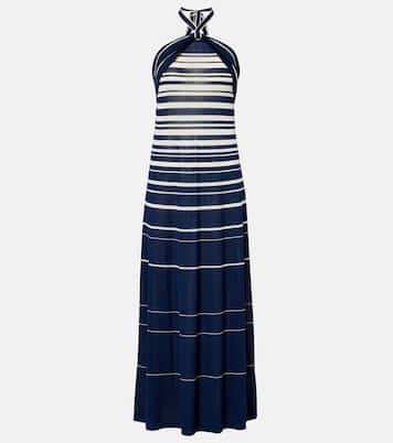 Abito lungo Axel in misto cotone a righe con scollo all’americana | Faithfull