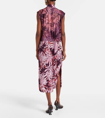 Vestido midi estampado con lazada | Dries Van Noten