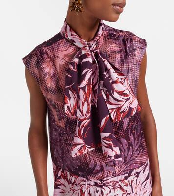 Vestido midi estampado con lazada | Dries Van Noten