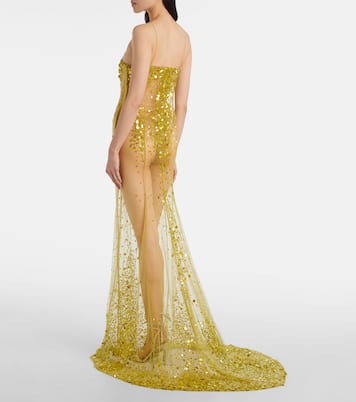 Sequined sheer mesh gown | The Attico