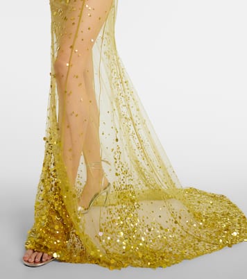 Sequined sheer mesh gown | The Attico