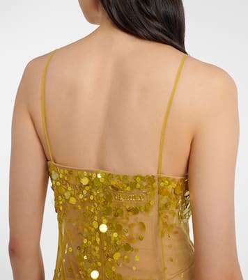 Sequined sheer mesh gown | The Attico