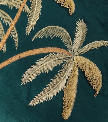 Embroidered cotton velvet cushion | Les-Ottomans
