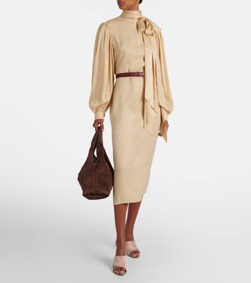 Midikleid GG aus Seiden-Jacquard | Gucci