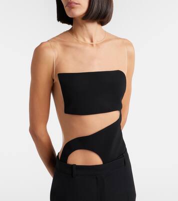 Satin and tulle bodysuit | Courrèges