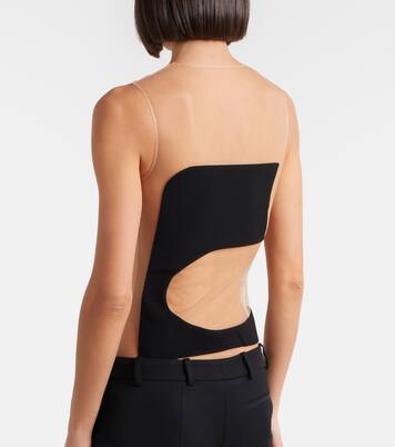 Satin and tulle bodysuit | Courrèges