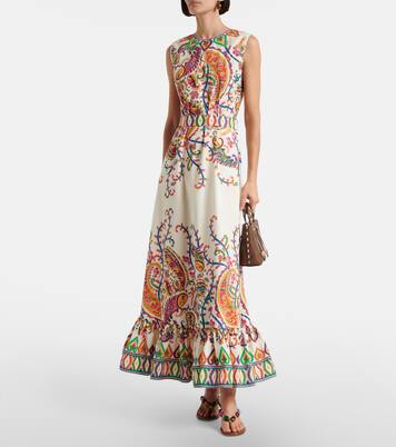 Belted printed cotton maxi dress | Etro