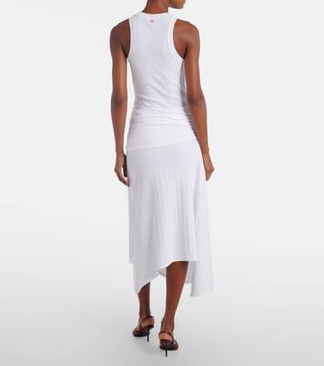 개더 코튼 블렌드 미디 스커트 | Victoria Beckham