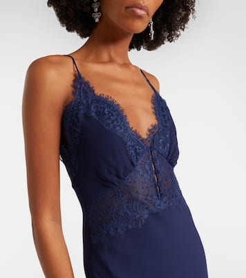 Lace-trimmed georgette gown | Self-Portrait