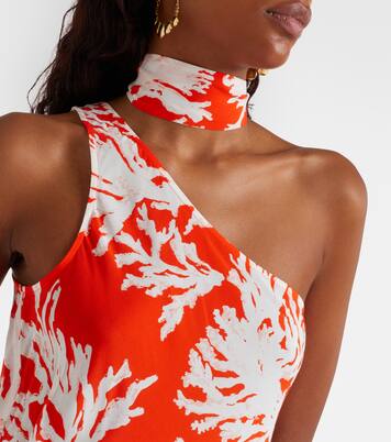 Odetta scarf-detail one-shoulder gown | Alexandra Miro