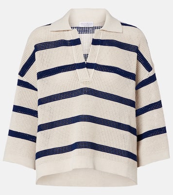 Striped cotton polo sweater | Brunello Cucinelli