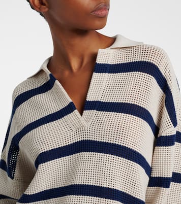 Striped cotton polo sweater | Brunello Cucinelli