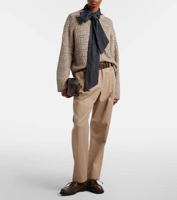 Cotton-blend straight pants | Brunello Cucinelli