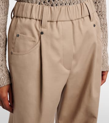 Cotton-blend straight pants | Brunello Cucinelli