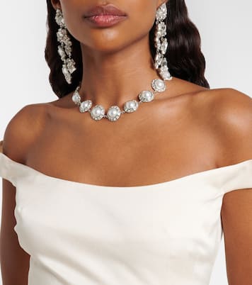 Crystal-embellished faux pearl necklace | Magda Butrym