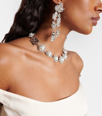 Crystal-embellished faux pearl necklace | Magda Butrym