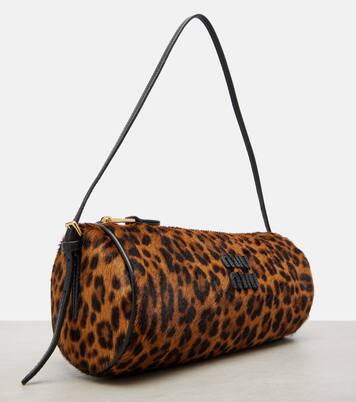 Leopard-print calf hair shoulder bag | Miu Miu