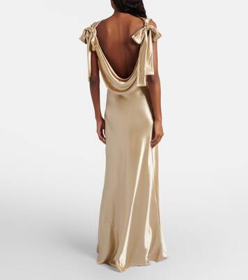 Bow-detail satin gown | Miu Miu
